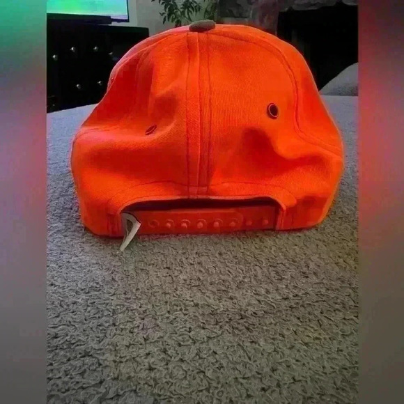 NRA by Americap Hunter Orange with Faux Suede Brim Snap Back Adjustable Ball Cap - Picture 2 of 6